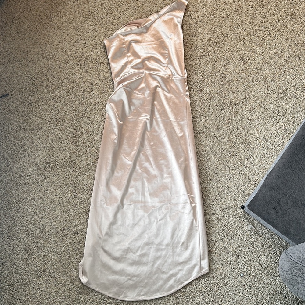 Bella and Bloom Serenity Satin Midi Dress: Champagne - Picture 3 of 3